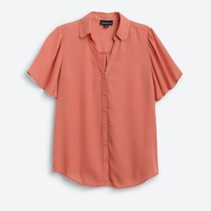 Fortune + Ivy Coral Peach Dalton Flutter Sleeve Blouse from Stitch Fix